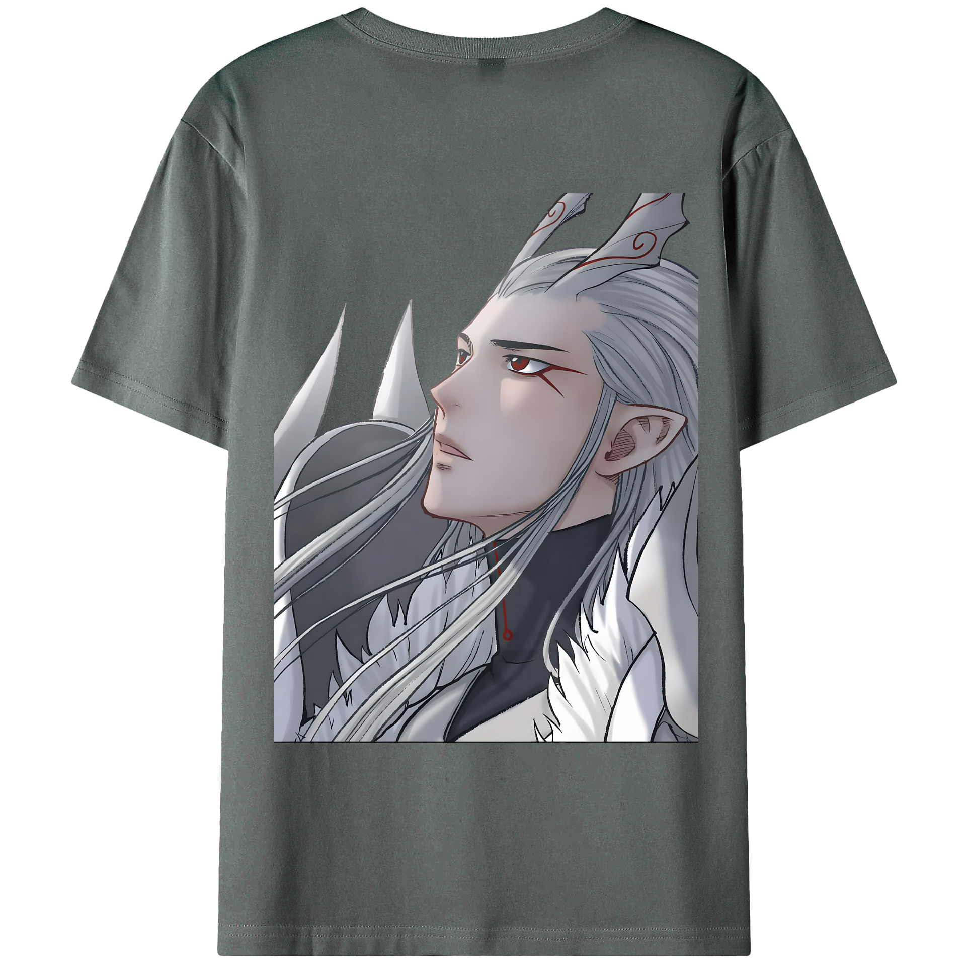 （画像用） Ne Zha 2 ナタ 魔童の大暴れ 綿100％ メンズ半袖Tシャツ（バックプリント） 通気性
